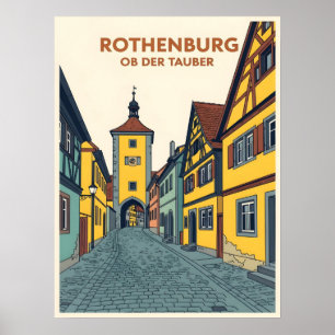 Rothenburg ob der Tauber Vintage Poster
