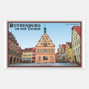 Rothenburg od Tauber - der Marktplatz Rectangular Sticker
