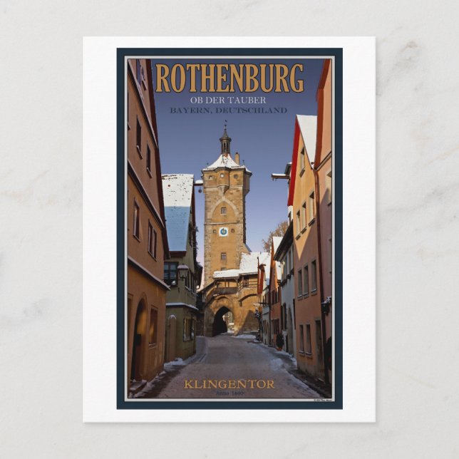 Rothenburg od Tauber - Klingentor - Winter Postcard (Front)