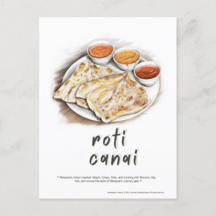 Roti Canai Malaysia Holiday Postcard