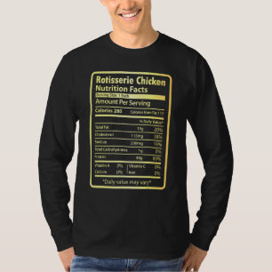 Rotisserie Chicken Nutrition Facts Thanksgiving T-Shirt