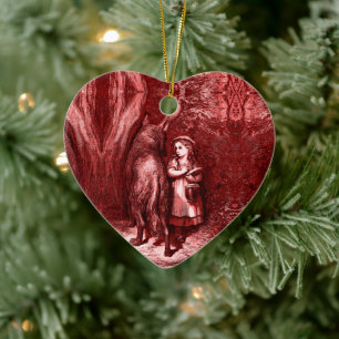 Rotkäppchen Little Red Riding Hood – Grimm Märchen Ceramic Tree Decoration