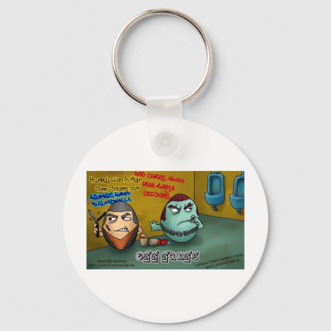 Rotten Egg Gangs Funny Tees Mugs Cards & Gifts Key Ring (Front)