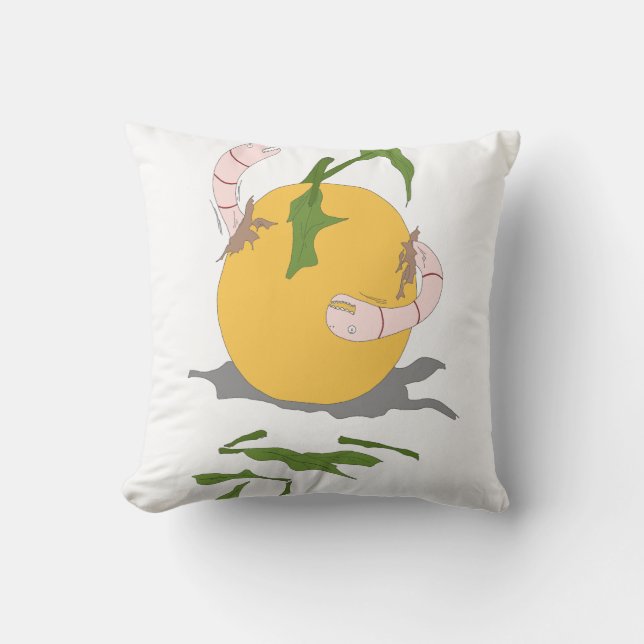 Rotten fruit with worms  cushion (Front)
