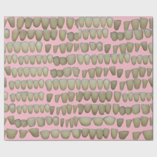 Rotten Teeth Dentist Dentistry Orthodontics Pink Wrapping Paper