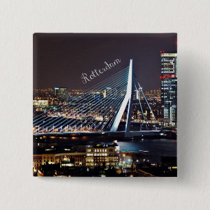 Rotterdam Cityscape 15 Cm Square Badge