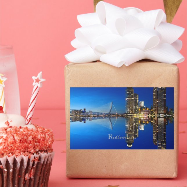 Rotterdam, Landscape Photograph Rectangular Sticker (Party)