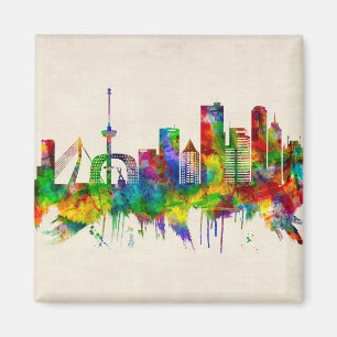 Rotterdam Netherlands Skyline Magnet