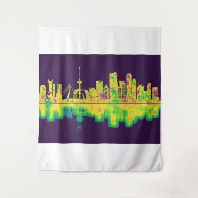Rotterdam Netherlands Skyline Tapestry (Front)