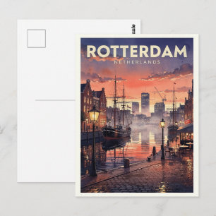 Rotterdam Netherlands Vintage Travel Postcard