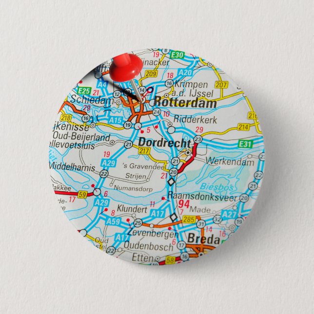 Rotterdam, The Netherlands 6 Cm Round Badge (Front)