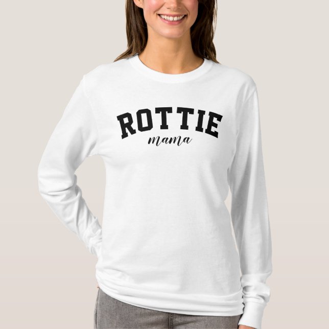 Rottie Mama Cute Rottweiler University Dog College T-Shirt (Front)