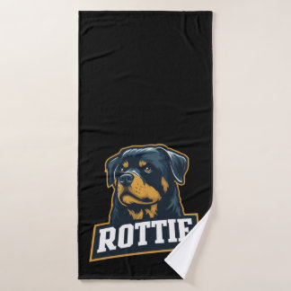 Rottie - Strong Rottweiler portrait Bath Towel