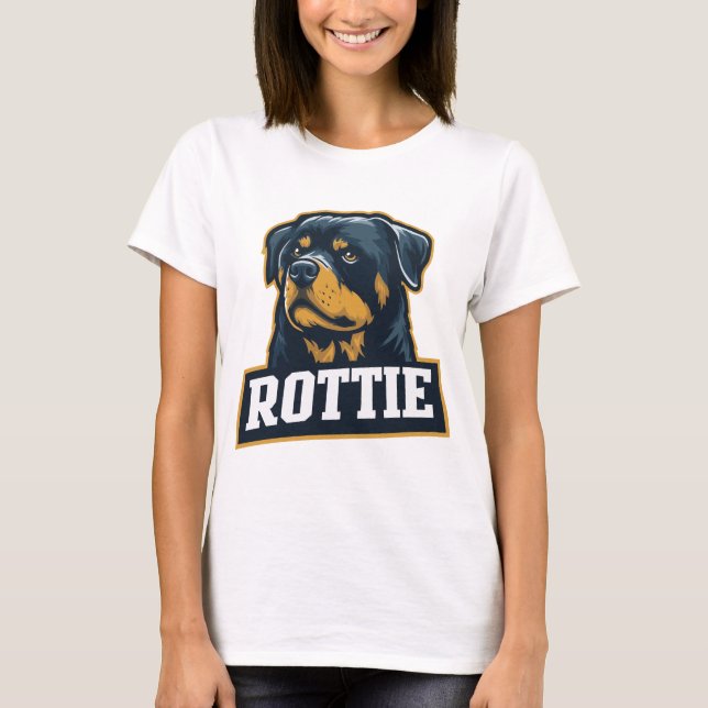 Rottie - Strong Rottweiler portrait T-Shirt (Front)