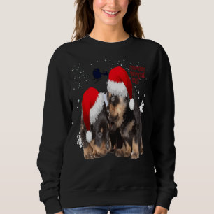 Rottie White Christmas With Santa Claus Sleigh Sweatshirt