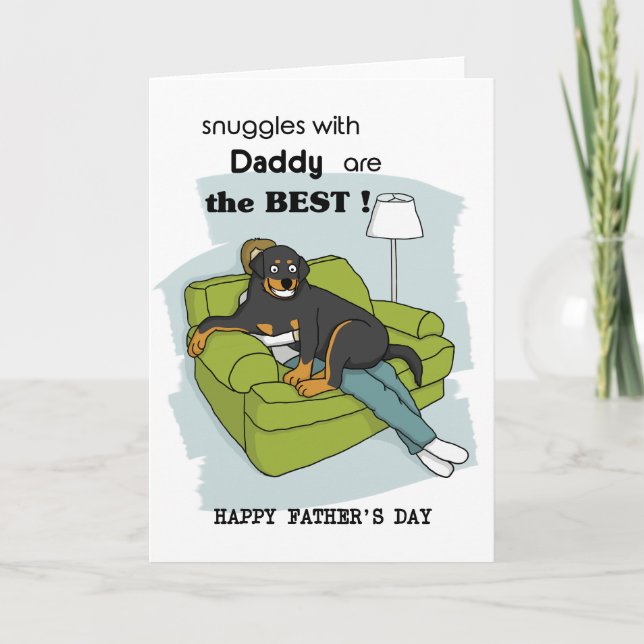 Rottie's Dad card; Rottweiler's Daddy card;  Thank You Card (Front)
