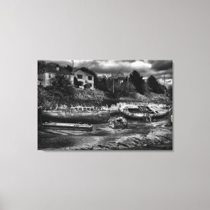 Rotting Boat Carcasses, decay and corruption Canvas Print