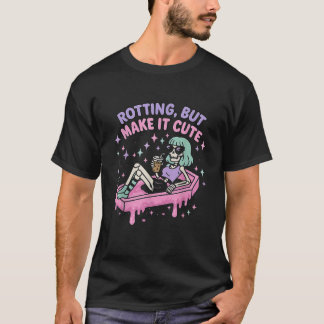 Rotting But Make It Cute Pastel Goth Skeleton Core T-Shirt