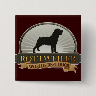 Rottweiler 15 Cm Square Badge