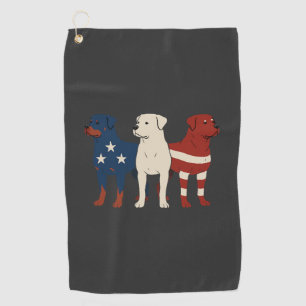 Rottweiler 4th of July Dog Lover Men USA Flag Golf Towel