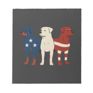 Rottweiler 4th of July Dog Lover Men USA Flag Notepad