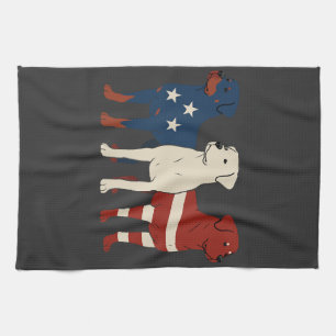 Rottweiler 4th of July Dog Lover Men USA Flag Tea Towel