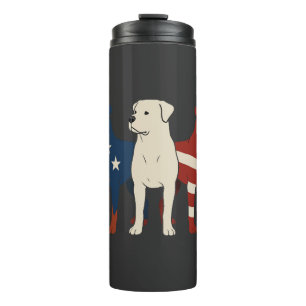 Rottweiler 4th of July Dog Lover Men USA Flag Thermal Tumbler