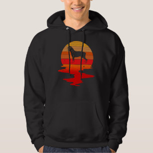 Rottweiler 70s Vintage Retro Sunset Dog Animal Lov Hoodie