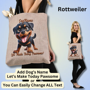 Rottweiler - Add Dog's Name, Change Text Tote Bag