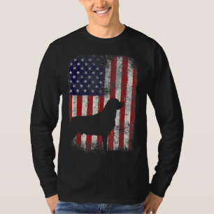 Rottweiler American Flag  Usa Patriotic Dog T-Shirt