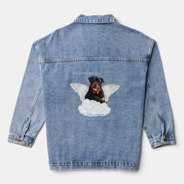 Rottweiler Angel Denim Jacket (Back)