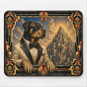 Rottweiler, Art Deco Dog Mouse Pad