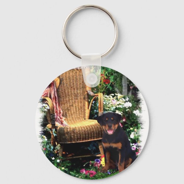 Rottweiler Art Gifts Key Ring (Front)
