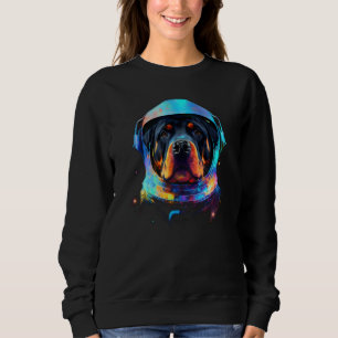 Rottweiler Astronaut Dog in Space Suit Planetary E Sweatshirt