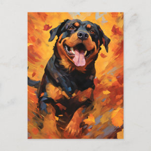 Rottweiler Autumn Thanksgiving  Postcard