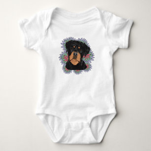 Rottweiler baby bodysuit