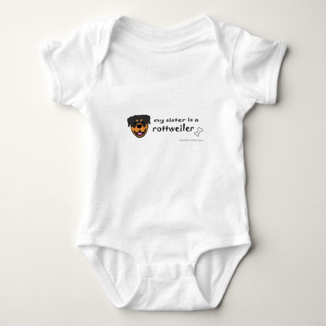 rottweiler baby bodysuit (Front)
