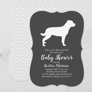 Rottweiler Baby Shower Gender Neutral Rottie Invitation