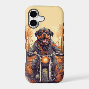 Rottweiler Biker Autumn Forest