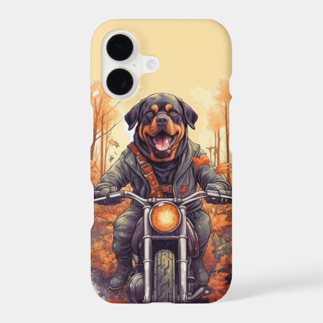 Rottweiler Biker Autumn Forest (Back)