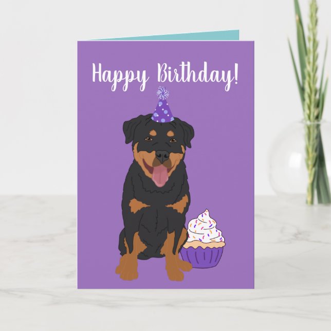 Rottweiler Birthday Card (Front)