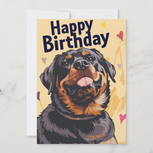 Rottweiler Birthday  Holiday Card (Front)