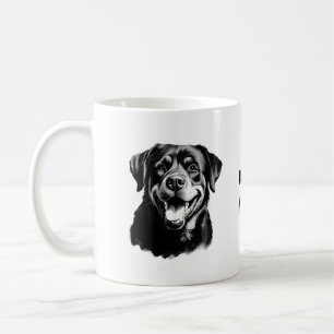 Rottweiler Black and White Silhouette Coffee Mug