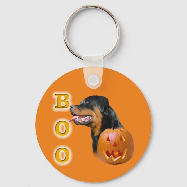 Rottweiler Boo Key Ring (Front)