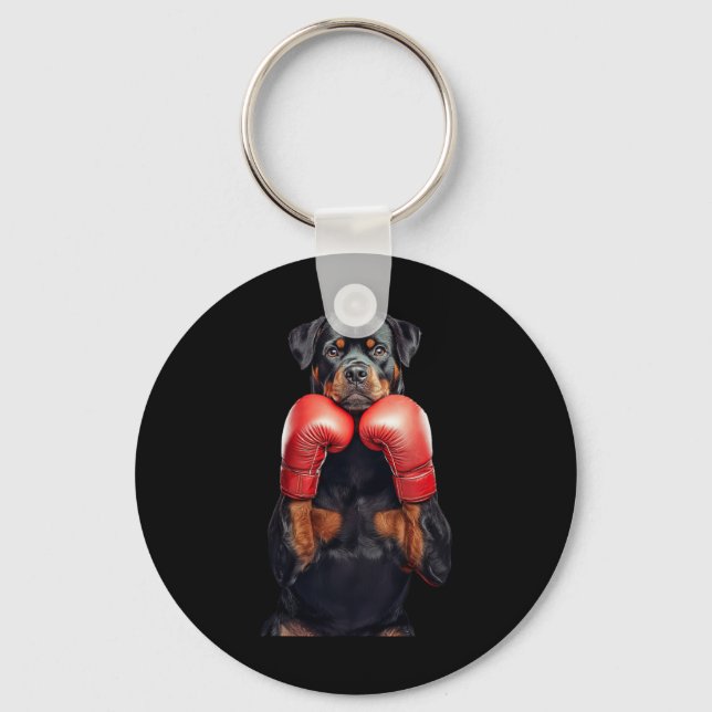 Rottweiler Boxing  Key Ring (Front)