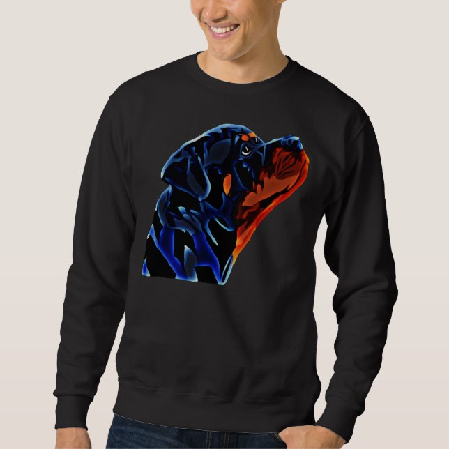 Rottweiler Breed Side Head View Sweatshirt (Front)