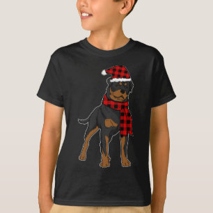 Rottweiler Buffalo Plaid Rotti Dog Lover Christmas T-Shirt