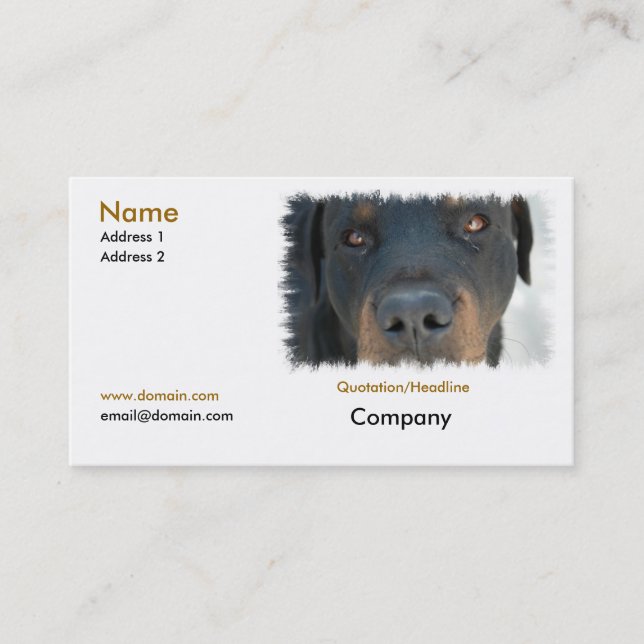 Rottweiler Business Card (Front)