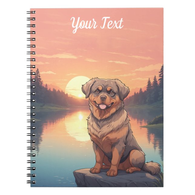 Rottweiler by Lake Notebook (Front)