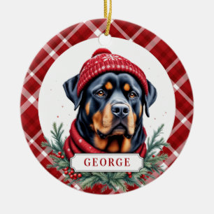 Rottweiler Ceramic Circle Ornament
